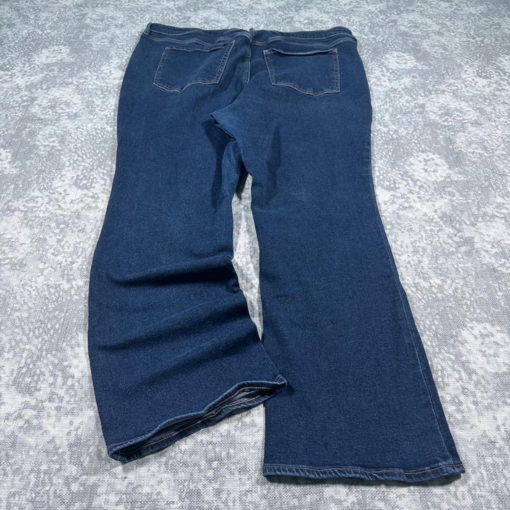 Super sick Boot-Cut Jeans Womens 22 Blue Extra High Rise Dark Wash Baggy Y2K